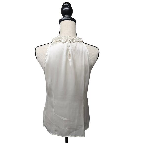 Sunny Leigh Dress Shirt Womens Small Sleeveless Ruffle Coquette Office Fairy - Picture 3 of 8
